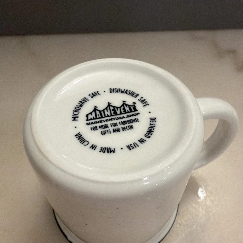 "I Survived Another Meeting" Camp Style Ceramic 10oz Coffee Mug Cup White Black - Picture 5 of 6